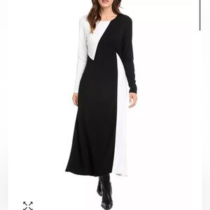NWT Karen Kane black and white color block dress